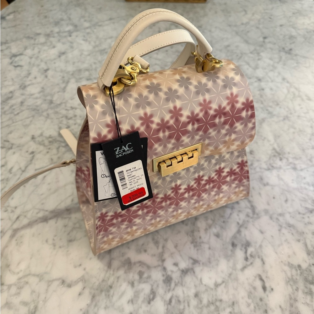 ZAC Zac Posen Mini Backpack / Purse Pink and Cream